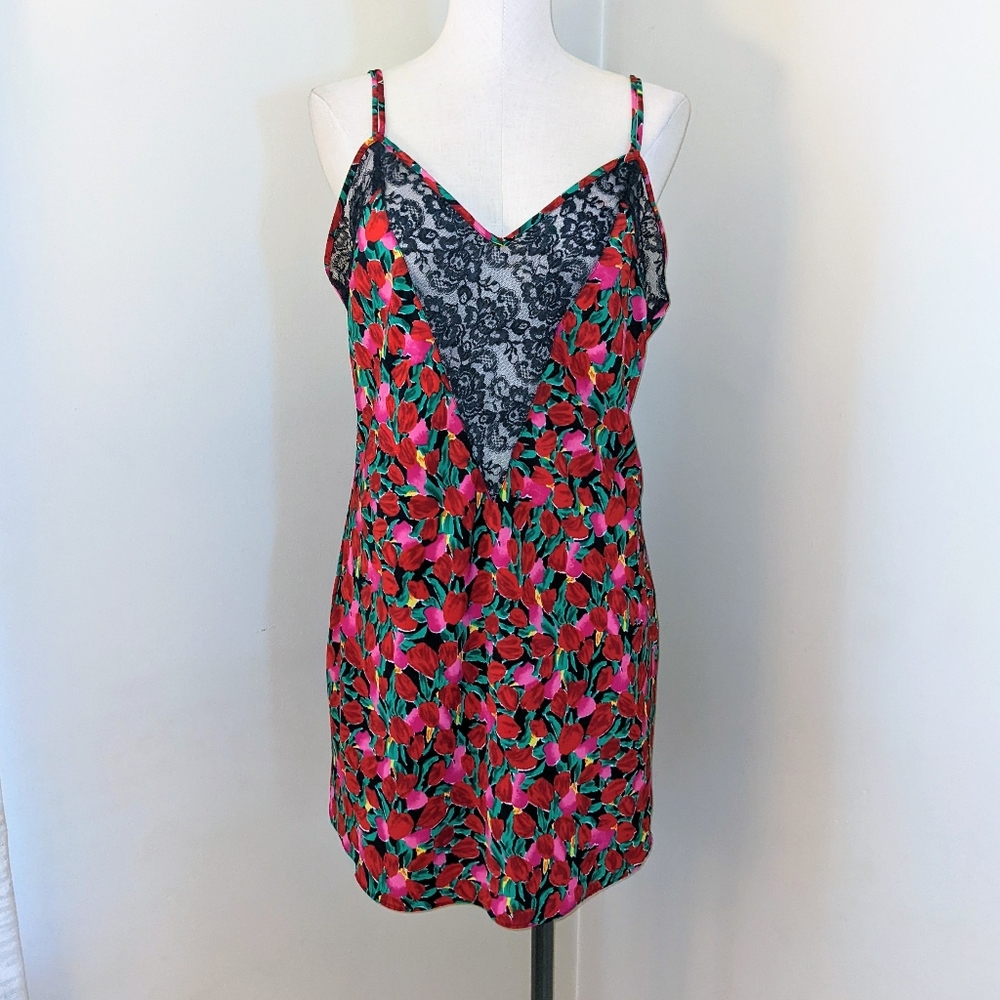 Vintage Victoria's Secret Gold Label Floral Lace Chemise Nightie Slip